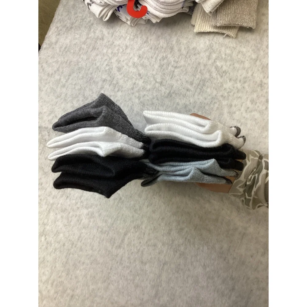K-Swiss Mens 6 Pair Low Cut Ankle Socks Black White Grey Size 10-13 PK9307‎